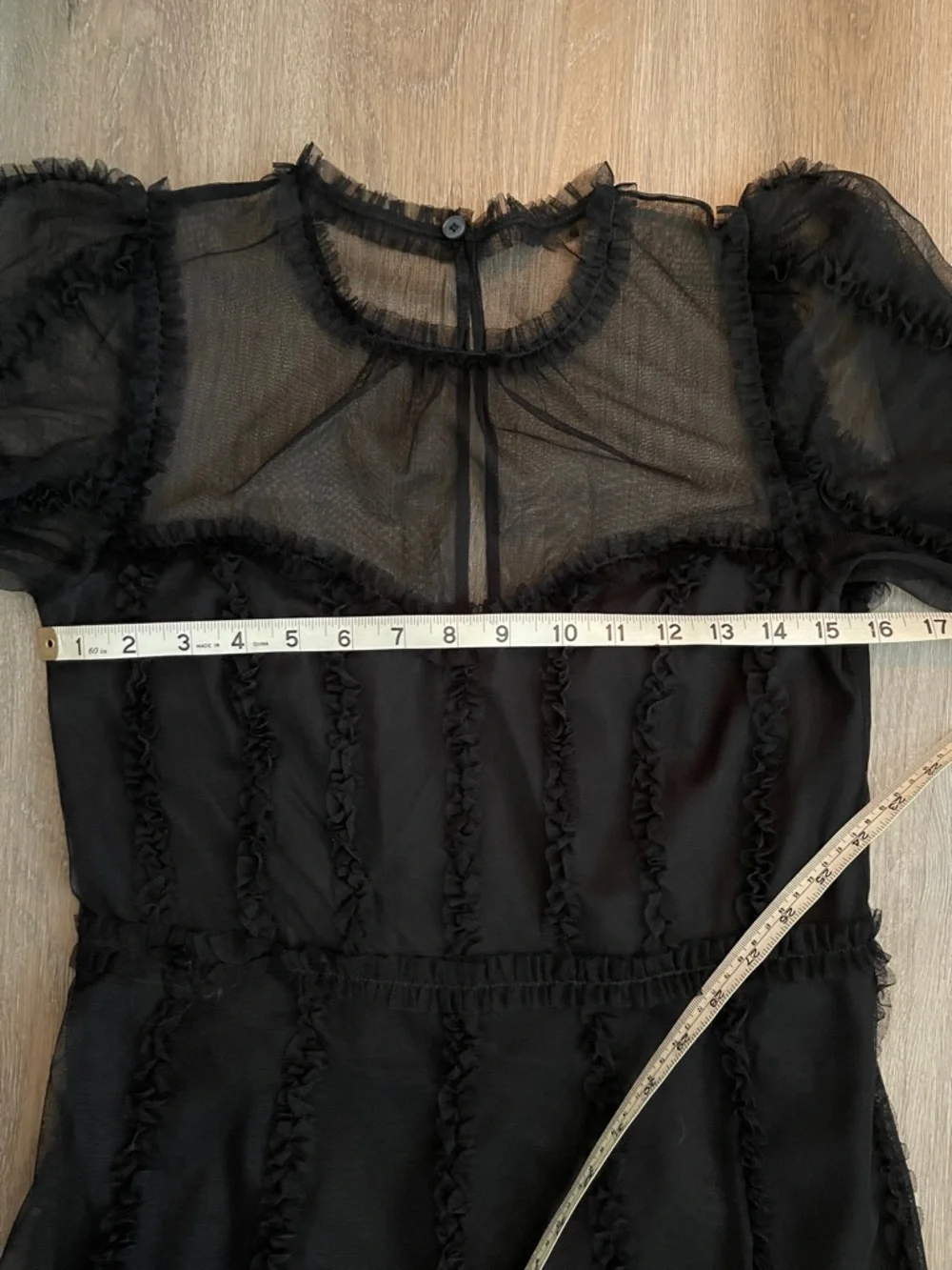 Boden Black Sheer Ruffle-Trim Maxi Dress - Picture 7 of 7